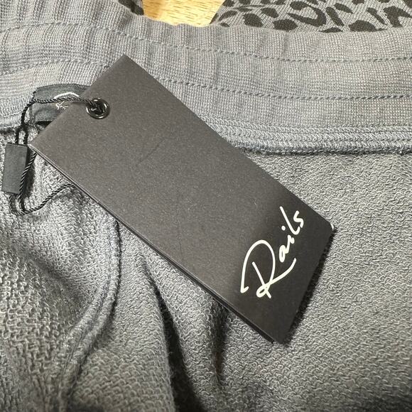 Rails NWT Kingston Animal Print Charcoal Mini Cheetah Gray Black Joggers Size L - Picture 5 of 10